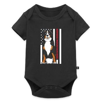 Bouvier Bernois Drapeau américain - Body à manches courtes Premium Bébé - noir - Devant