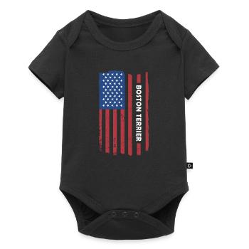Boston Terrier Us Flag - Baby Premium short-sleeve bodysuit - black - Front