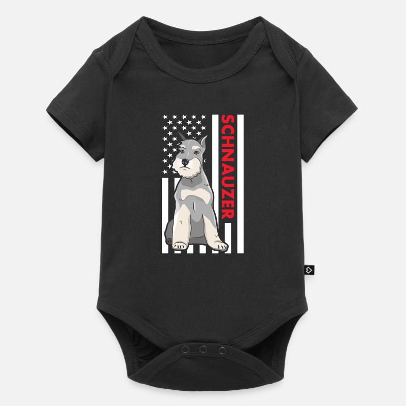 Schnauzer Us Flag - Body à manches courtes Premium Bébé - noir