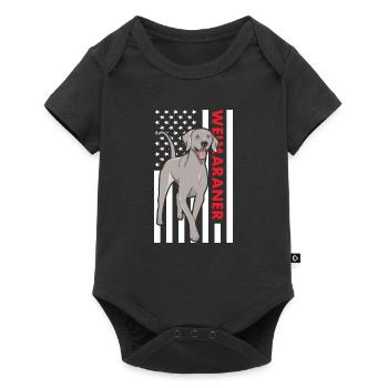 Braque de Weimar Us Flag - Body à manches courtes Premium Bébé - noir - Devant