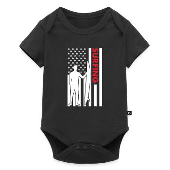 Sport Us Flag Surf - Body à manches courtes Premium Bébé - noir - Devant