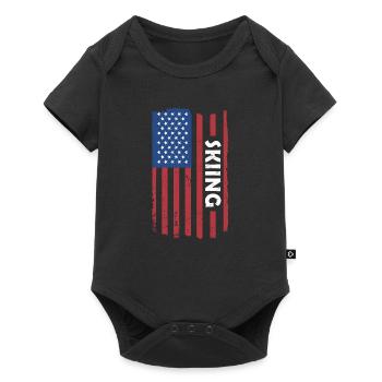 Sport Us Drapeau Ski - Body à manches courtes Premium Bébé - noir - Devant