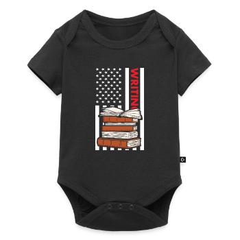 Writer Us Flag Writing - Baby Premium short-sleeve bodysuit - black - Front