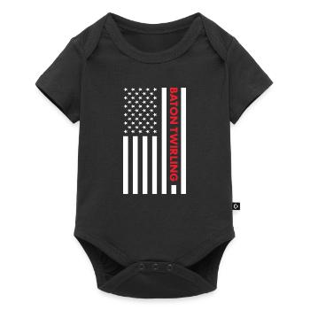 Baton Twirler Us Flag Baton Twirling - Baby Premium short-sleeve bodysuit - black - Front