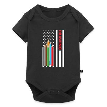 Drawer Us Flag Drawing - Baby Premium short-sleeve bodysuit - black - Front