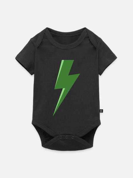 Grüner Blitz - Baby Premium Kurzarmbody - Schwarz