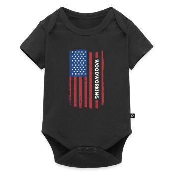 Menuisier Us Drapeau Travail du bois - Body à manches courtes Premium Bébé - noir - Devant
