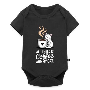 All I Need Coffee And Cat Quote - Baby Premium short-sleeve bodysuit - black - Front