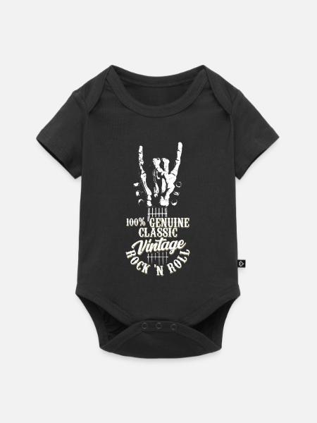 100% Genuine Classic Vintage Rock 'n Roll Music - Baby Premium Kurzarmbody - Schwarz