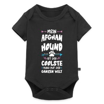 Chien de chasse afghan dicton - Body à manches courtes Premium Bébé - noir - Devant