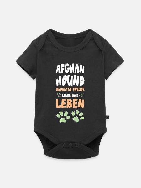 Hundeliebe Lebensfreude Print - Baby Premium Kurzarmbody - Schwarz