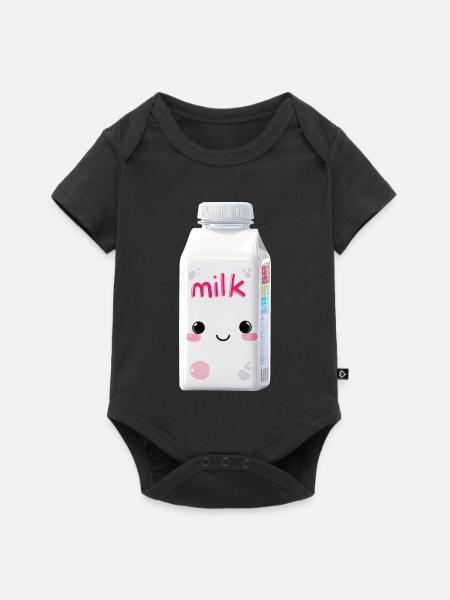 Milch Kawaii - Baby Premium Kurzarmbody - Schwarz
