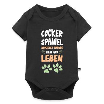Cocker Spaniel Joie de vivre - Body à manches courtes Premium Bébé - noir - Devant