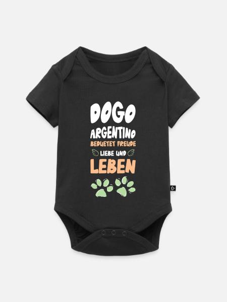 Dogo Argentino Lebensfreude - Baby Premium Kurzarmbody - Schwarz
