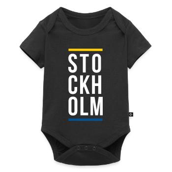Design du logo de la ville de Stockholm - Body à manches courtes Premium Bébé - noir - Devant