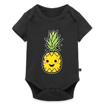 Kawaii Pineapple Mascotte - Baby Premium short-sleeve bodysuit - black - Front