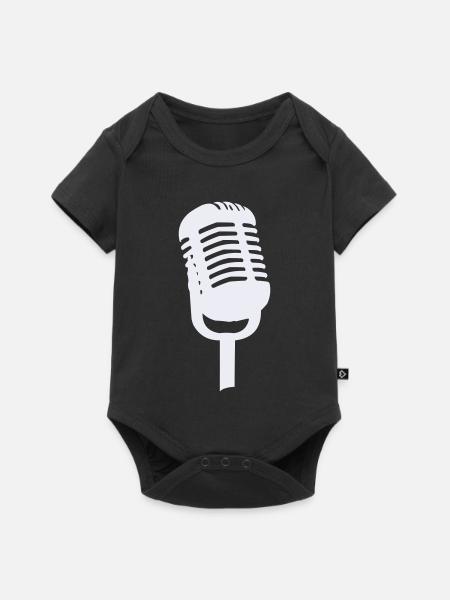 Mikrofon - Baby Premium Kurzarmbody - Schwarz
