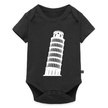 Silhouette de la Tour de Pise Monochrome - Body à manches courtes Premium Bébé - noir - Devant