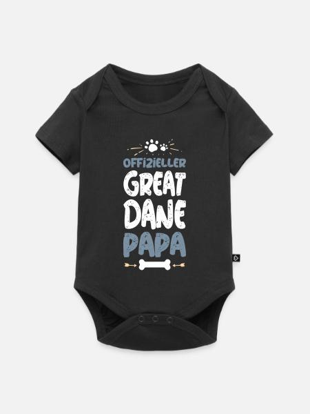 Great Dane Papa Offiziell - Baby Premium Kurzarmbody - Schwarz
