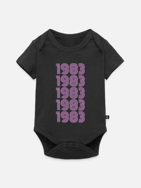 1983 - Baby Premium Kurzarmbody - Schwarz