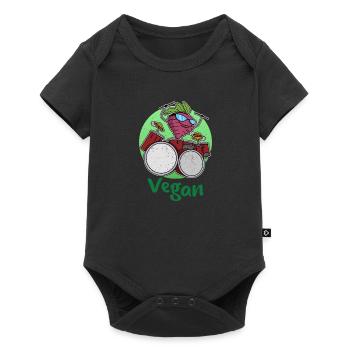 Drums Radish Garden Salad Vegan Vegan - Baby Premium short-sleeve bodysuit - black - Front