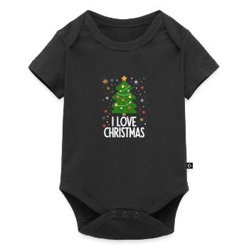 Merry Christmas I Love Christmas Weihnachts - Baby Premium short-sleeve bodysuit - black - Front