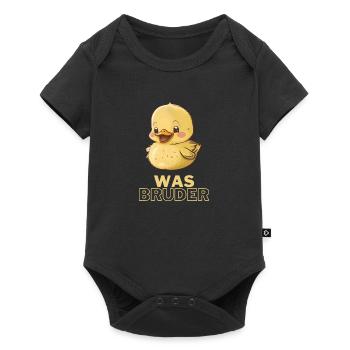Was Bruder - Baby Premium Kurzarmbody - Schwarz - Vorne