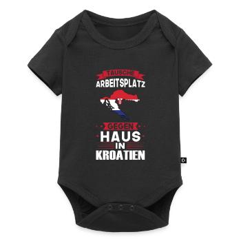 Kroatien Flagge Kroatisch Geschenk - Baby Premium Kurzarmbody - Schwarz - Vorne