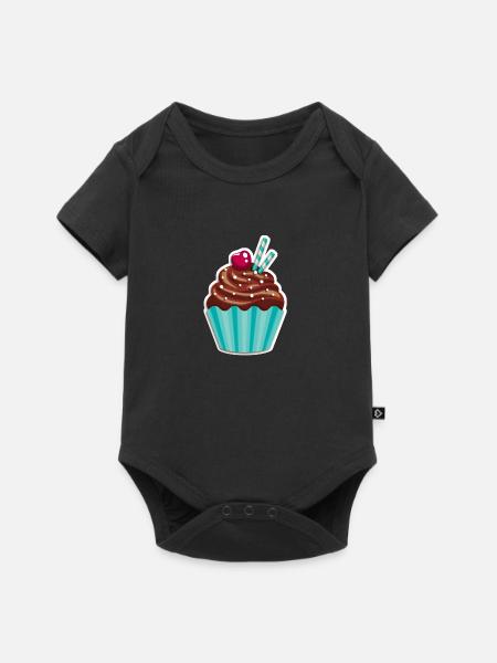 Cupcake - Muffin - Donut - Ice cream - chocolate - - Baby Premium short-sleeve bodysuit - black
