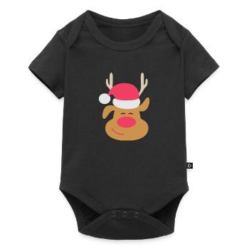 Christmas Rudolph the reindeer red nose reindeer - Baby Premium short-sleeve bodysuit - black - Front