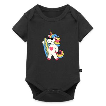 UNICORN SURFING UNICORN SURFING SURFBOARD MOTIF - Baby Premium short-sleeve bodysuit - black - Front