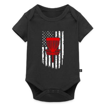 Disc Golf Disc Golfer American Falg Patriot - Baby Premium short-sleeve bodysuit - black - Front
