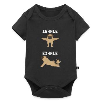 Inspirer, Expirer - Carlin, Yoga, Exercice, Sports canins - Body à manches courtes Premium Bébé - noir - Devant