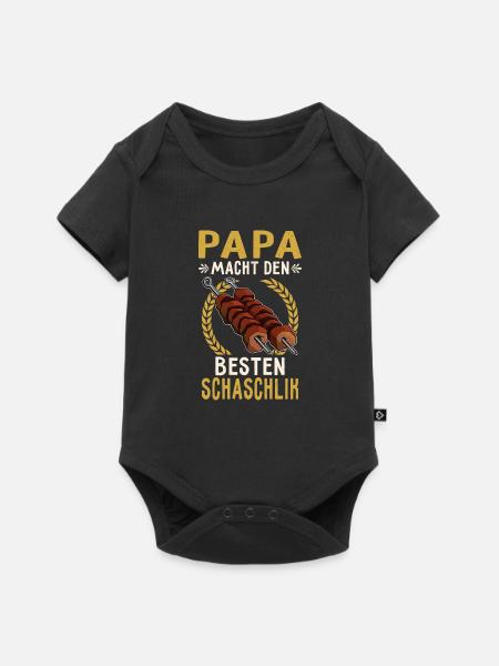 Papa macht den besten Schaschlik Russland Fleisch - Baby Premium Kurzarmbody - Schwarz