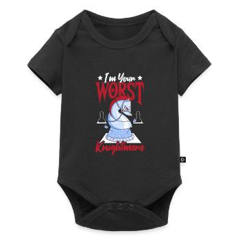 Ich bin dein schlimmster Albtraum, Schachspieler, - Baby Premium Kurzarmbody - Schwarz - Vorne