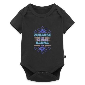Vorname Hanna - Baby Premium Kurzarmbody - Schwarz - Vorne
