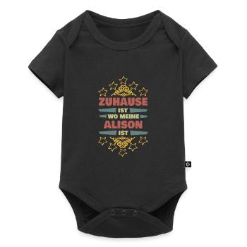 Freundin Alison - Baby Premium Kurzarmbody - Schwarz - Vorne