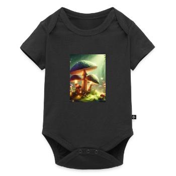 Magical Glowing Mushroom for Nature Lovers - Baby Premium short-sleeve bodysuit - black - Front