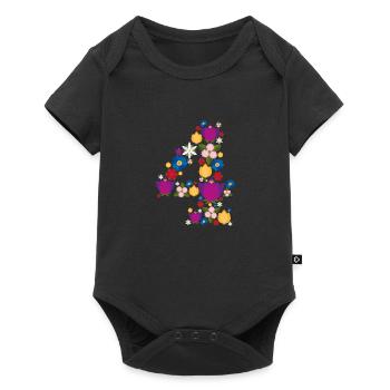 Fleurs 4 - Body à manches courtes Premium Bébé - noir - Devant
