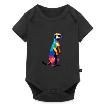 Meerkat in Big Pixels Cool, Savannah Colorful - Baby Premium short-sleeve bodysuit - black - Front