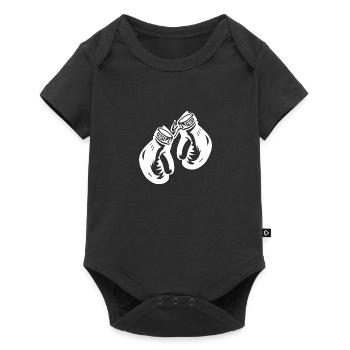 Boxhandschuhe - Baby Premium Kurzarmbody - Schwarz - Vorne