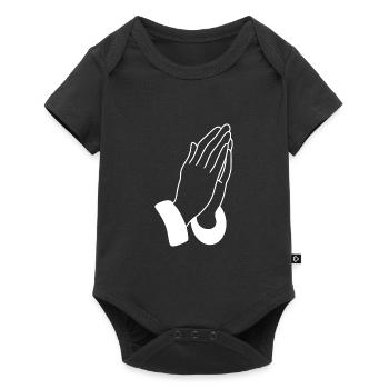 Mains - prière - Body à manches courtes Premium Bébé - noir - Devant