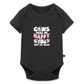 Cows Make Me Happy - Baby Premium short-sleeve bodysuit - black - Front