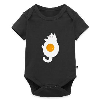 chat drôle d'oeuf - Body à manches courtes Premium Bébé - noir - Devant