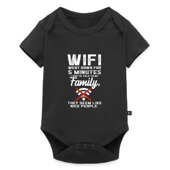 WiFi wurde lustiges Zitat mit der Familie Teen Vid - Baby Premium Kurzarmbody - Schwarz - Vorne