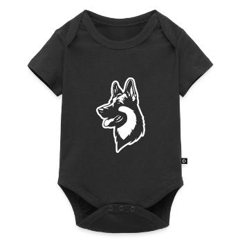Tête de chien de berger allemand - Body à manches courtes Premium Bébé - noir - Devant