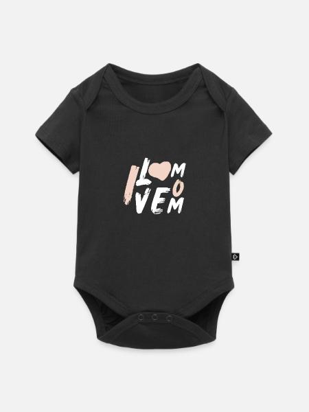 I love you - Baby Premium Kurzarmbody - Schwarz