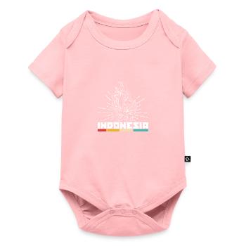 Indonesien Reise Bali Wayang Kulit Schatten - Baby Premium Kurzarmbody - Rosa - Vorne