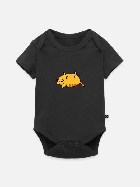 lazy cat - Baby Premium Kurzarmbody - Schwarz