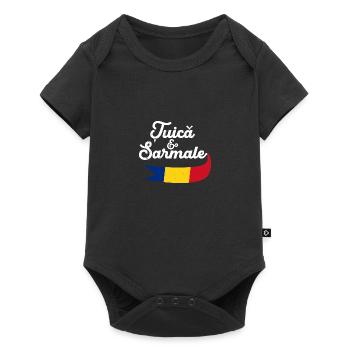 Balkans Roumanie Drapeau Voyage Roumain - Body à manches courtes Premium Bébé - noir - Devant